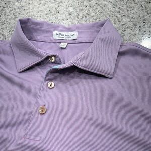 Peter Millar Summer Comfort Men's Large Polo Purple Striped Golf